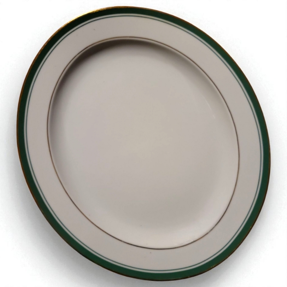 Vtg PHILIP KINGSLEY CLASSICS EMERALD 14" OVAL SERVING PLATTER Gold Green